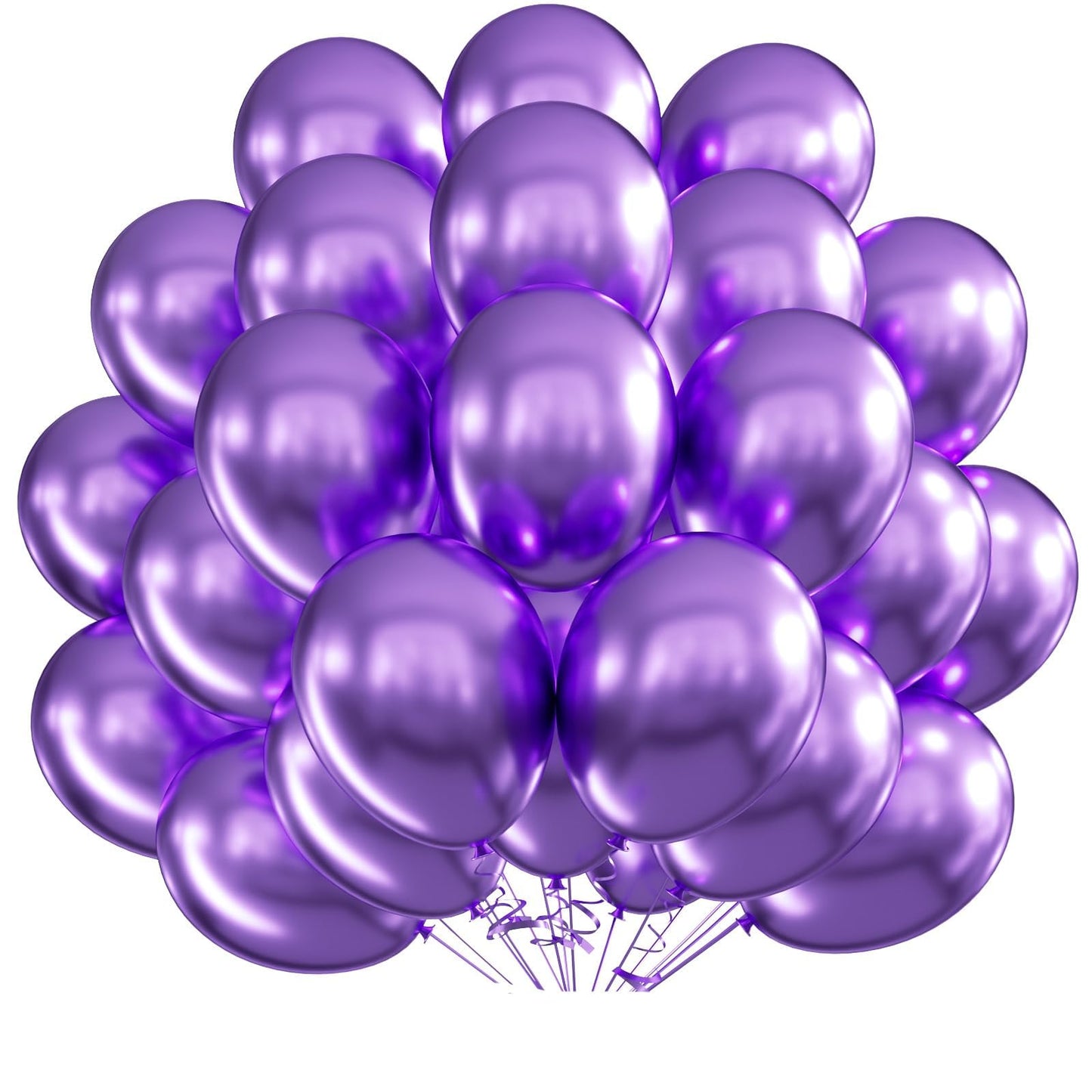MEBAY Chrome Metallic Purple Balloons 12 inch, 100 Pcs Latex Shiny