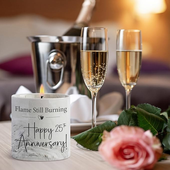 25th Anniversary Candle 25th Wedding Anniversary Present for Couple