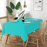 QIKSION Teal Plastic Table Cloth Disposable 12 Pack, 54 x 108 Inch