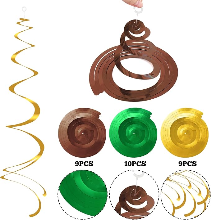 Colorful Ceiling Swirl Foil Decorations Football Hanging Plastic
