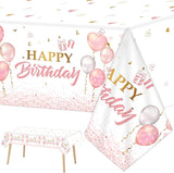 3 Pieces Pink Rose Gold Tablecloth for Rose Gold Birthday Decoration