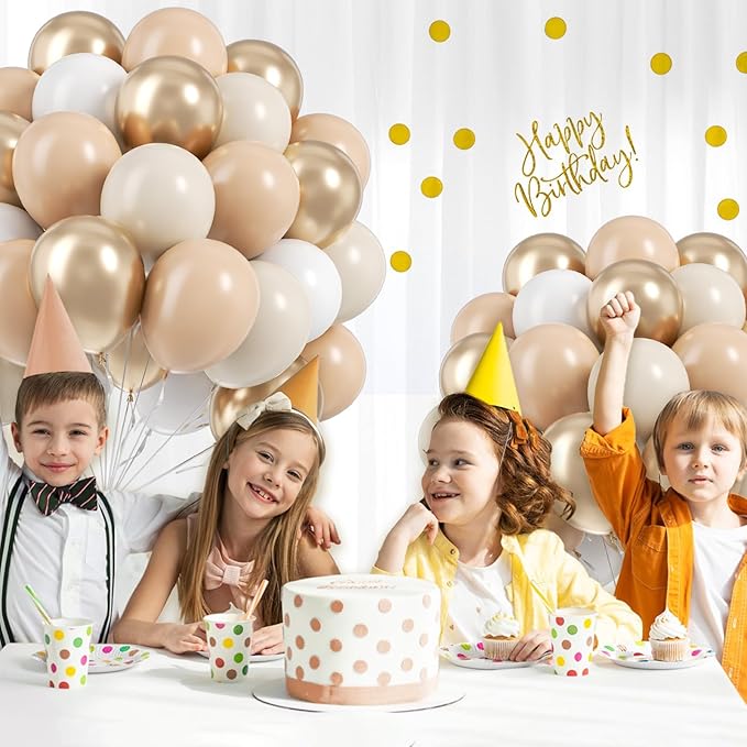 BAUANOOY Neutral Balloons, 60pcs 12 Inch Nude Balloon Beige Balloons