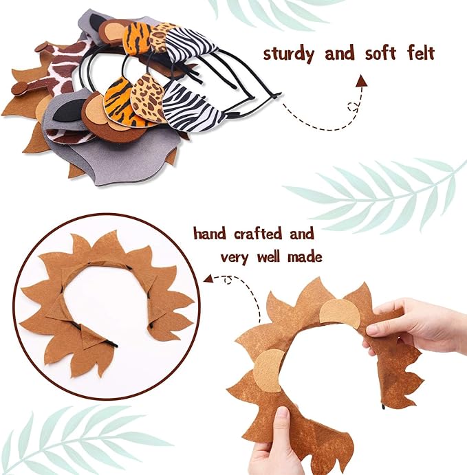 Animals Ears Headbands Birthday Jungle Safari Zoo Party Favor Monkey