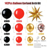 Red Gold Black Balloons Arch Kit Garland for 2026 Graduation