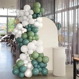 Sage Green and White Balloons, 12 Inch Dusty Olive Green Blue Ivory
