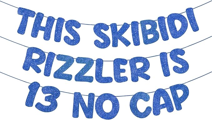 Fulmoon Pre Strung This Skibidi Rizzler Is 13 No Cap Glitter Banner #4