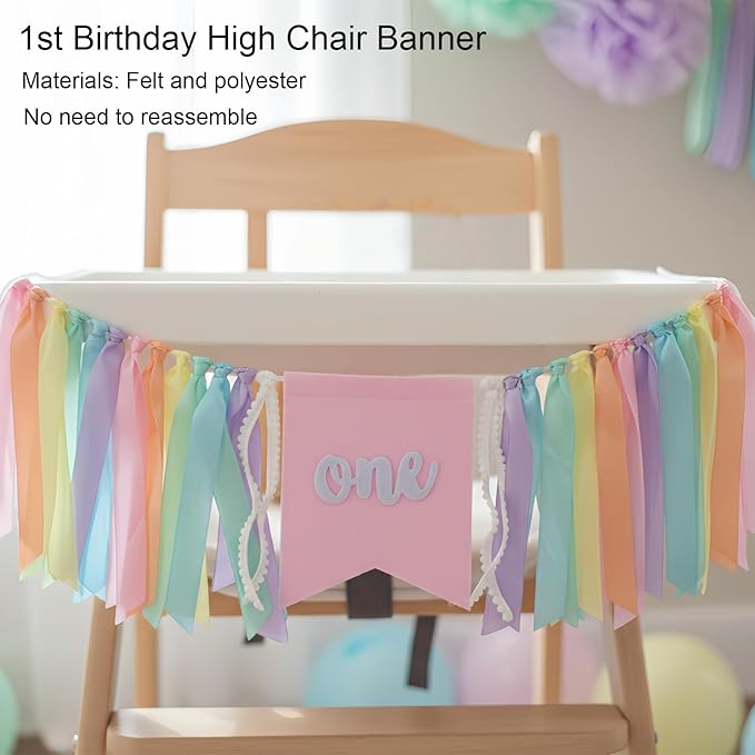 First Birthday Decorations for Girl Complete Party Set with