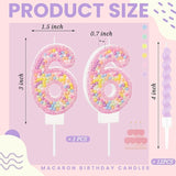 MTLEE Number 6 Birthday Candle with 12 Pcs Spiral Candles for Girls