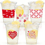 100Pcs Valentine's Day Party Decoration Cups 12oz Pink Red