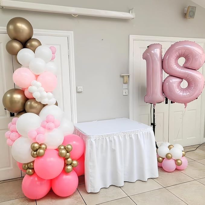 Pastel Pink 8 Balloons, 40" Giant Helium Foil Number 0-9 Light Pink