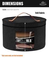 PANGTON Hat Box, Travel Hat Storage Box, Foldable Space-saving Hats