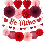 Pink Red Burgundy Valentines Day Galentines Party Decorations 22pcs