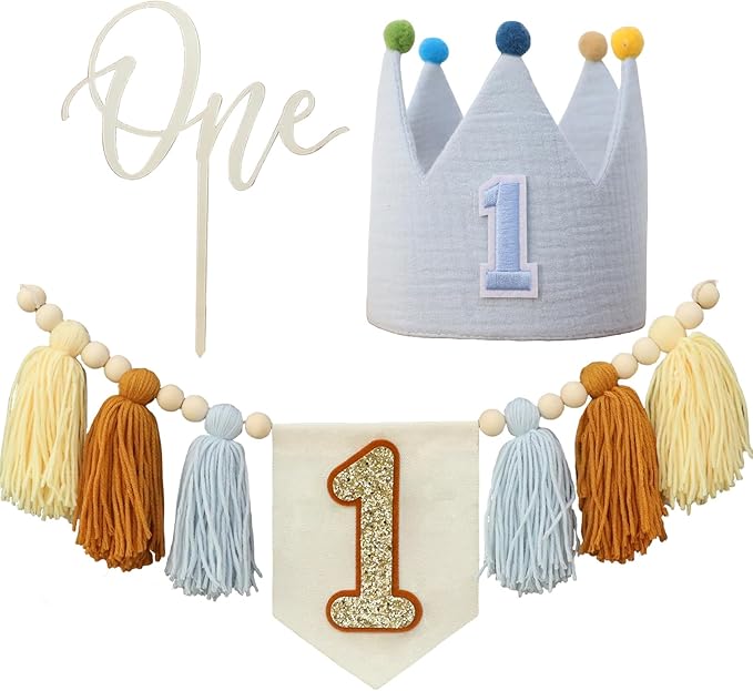 Baby 1st Birthday Party Decorations For Handmade Blue Tassel Garland