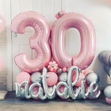 Pastel Pink Number 3 Balloon, 40 Inch Giant Pearl Light Pink Helium