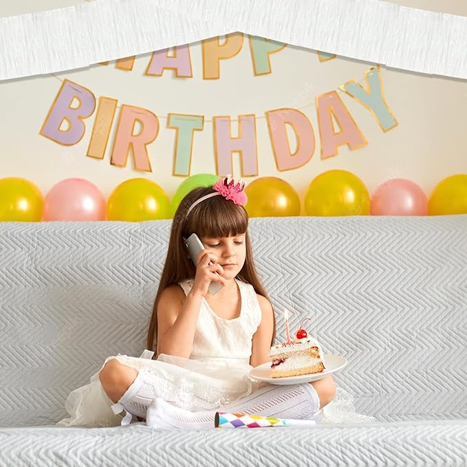 6 Pack 10 Feet White Foil Fringe Garland Metallic Tinsel Streamers