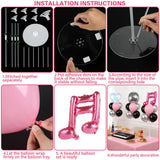 4 Sets Music Party Balloons Stand Kit with Music Note Guitar Disco