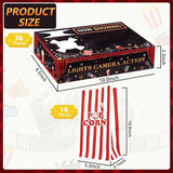 36 Pcs Movie Night Snack Trays with Popcorn Bags Disposable Paper