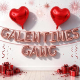 Galentines Day Balloons Banner 16 Inch Rose Gold Galentines Gang
