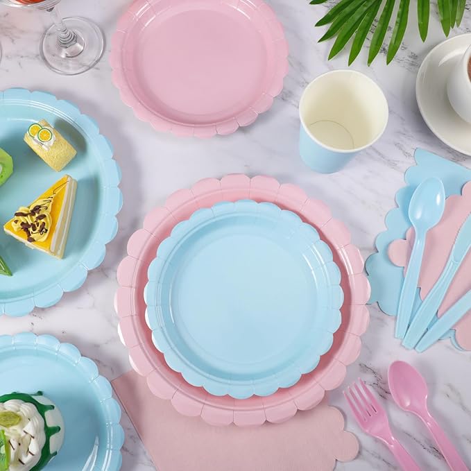 350 Pcs Baby Gender Reveal Plates and Napkins 50 Guest Boy or Girl