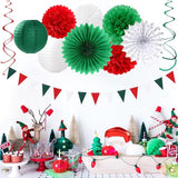 Red Green White Christmas Party Decorations 20pcs Mexican Italian