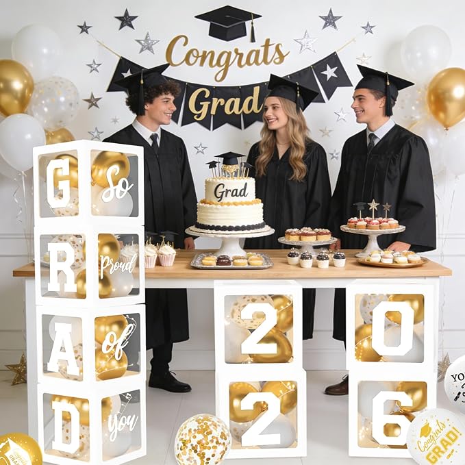 2026 Graduation Decorations, White Graduation Decorations, Balloons