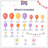HOUSE OF PARTY Rainbow Balloon Arch Kit – 140Pcs Assorted Color