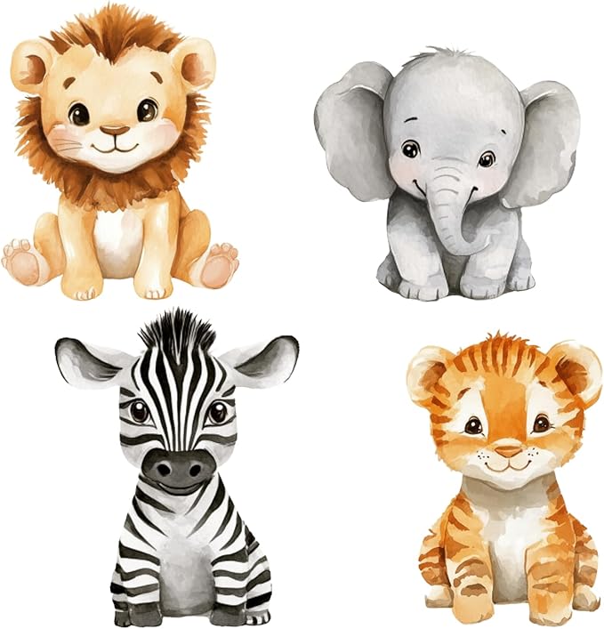 4 Pcs Large 24 x 32 Safari Animals Cardboard Cutouts Wildlife Jungle