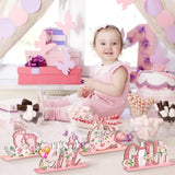6 Pcs Floral Baby Shower Table Decoration Flower Girl Birthday Wooden
