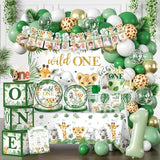 Cocomigo 248pcs Wild One Birthday Decorations for Boy Complete Wild