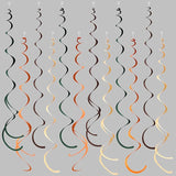 36 Pcs Green Brown Orange Beige Hanging Swirl Decorations Felt Swirl