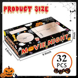 32Pcs Halloween Party Supplies Movie Night Paper Snack Trays Happy