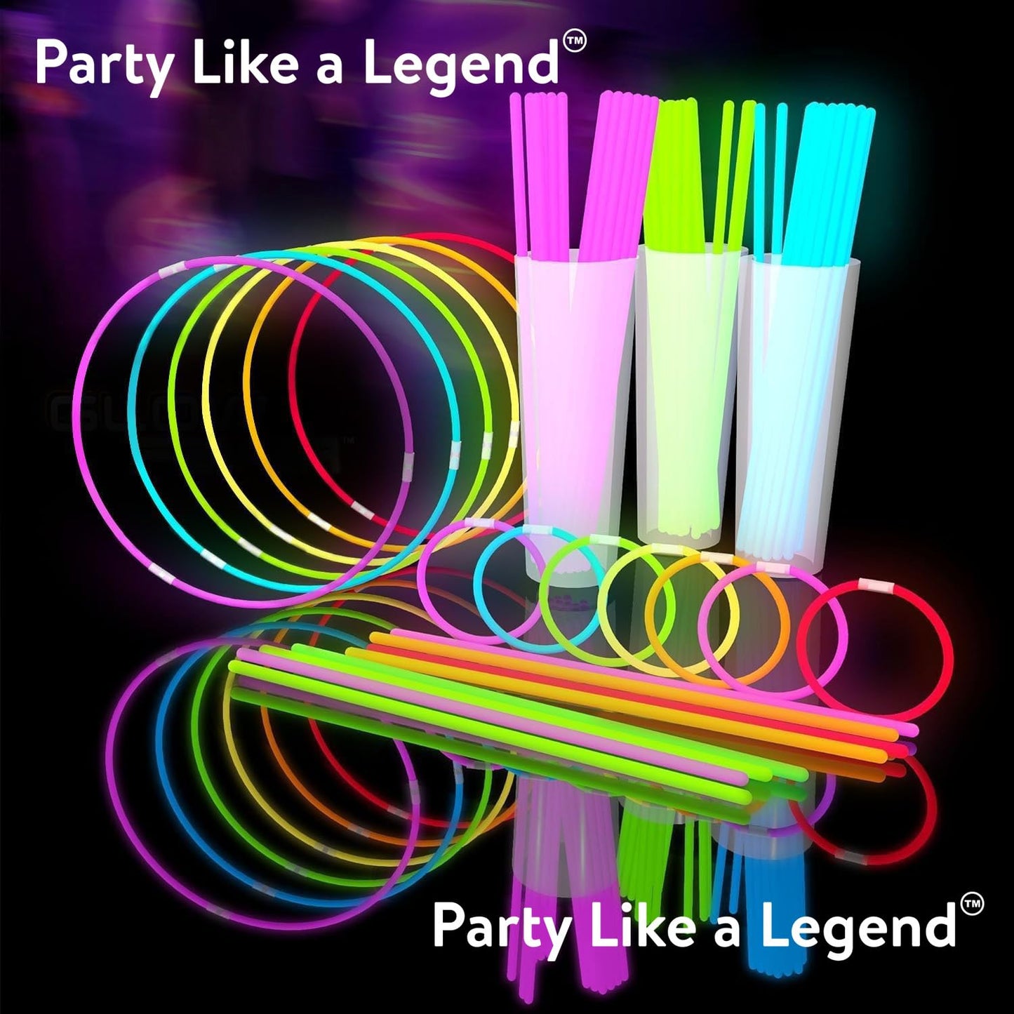 Glow Fever Glowsticks Bulk 1200pcs Party Pack includes 600 8" Glow
