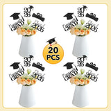 Graduation Decorations 2026, 20 PCS Sparkling Black Double-Sided