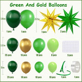 KARLURE Green and Gold Balloon Garland Arch Kit with Stars, Different