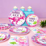 Dinosaur 3rd Party Decorations 64PCS Dinosaur Plates Napkins and