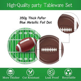 96 PCS Football Party Supplies Plates and Napkins Tableware Set