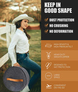 PANGTON Hat Box, Travel Hat Storage Box, Foldable Space-saving Hats