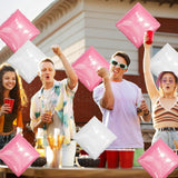 Pearl Pink and White Square Foil Balloon Wall,19 Inches Double Sided