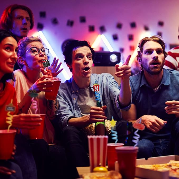 24 Pack Movie Night Party Supplies Movie Night Drinking Straws PET