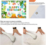 Dinosaur Birthday Backdrop Cartoon Dinosaur Birthday Banner for Kids