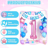 1st Birthday Decorations, 40 Inch Pink Number 1 Balloon, 18 Inch Foil