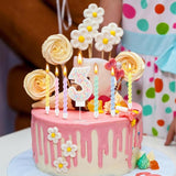 MTLEE Number 3 Birthday Candle with 12 Pcs Spiral Candles for Girls Ma