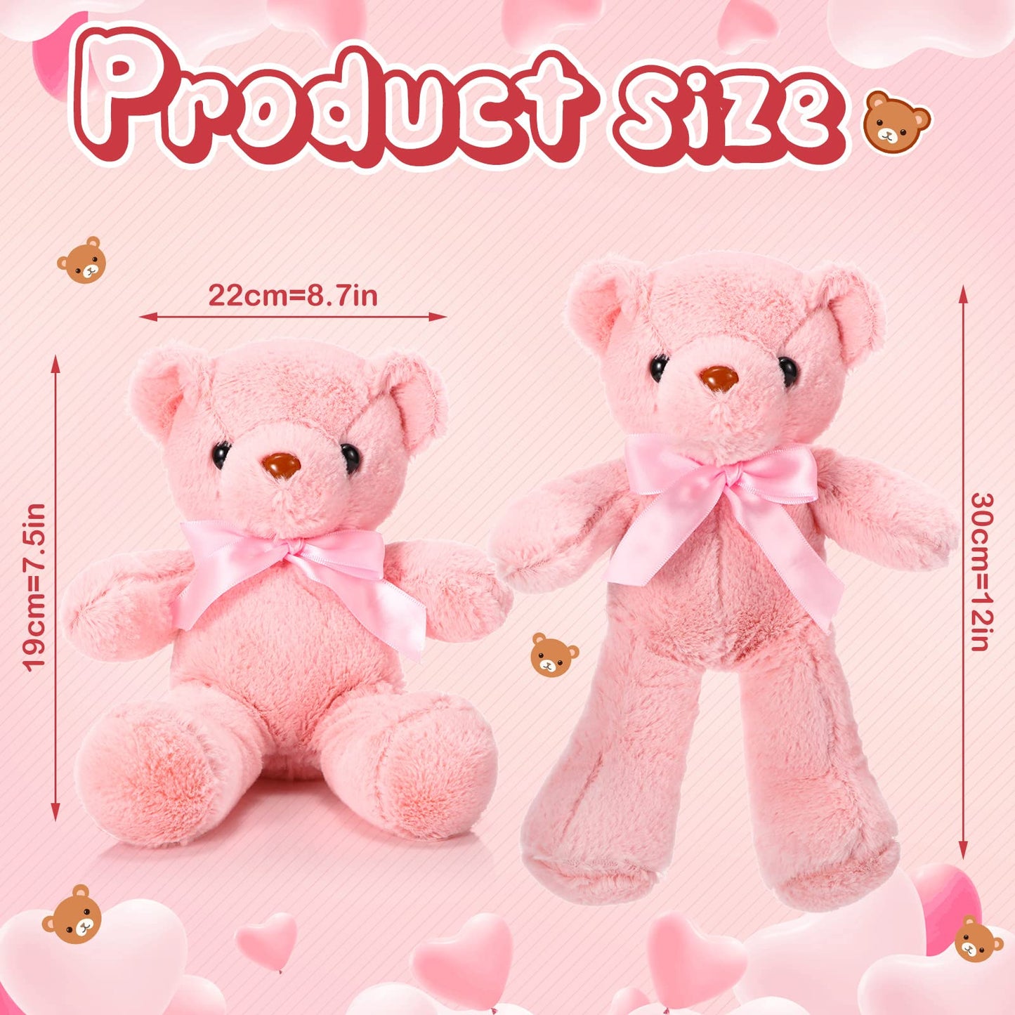 Skylety 10 Pcs 12 Inch Bears Bulk Stuffed Animals Soft Gift Plush