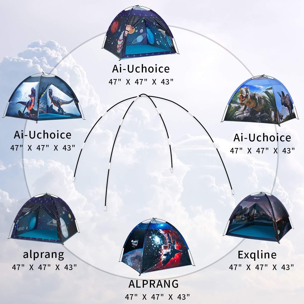 Ai-Uchoice Kids Play Tent Poles Replacement Poles for Child Tent