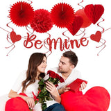 Valentines Day Decorations Red Heart Streamers Galentines Decor