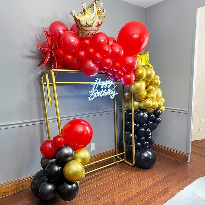 Red and Black Balloon, 60 Packs 12 Inch Red Black and Gold Balloon,