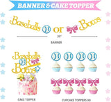 Baseball or Bows Gender Reveal Decorations 171 PCs Boy or Girl