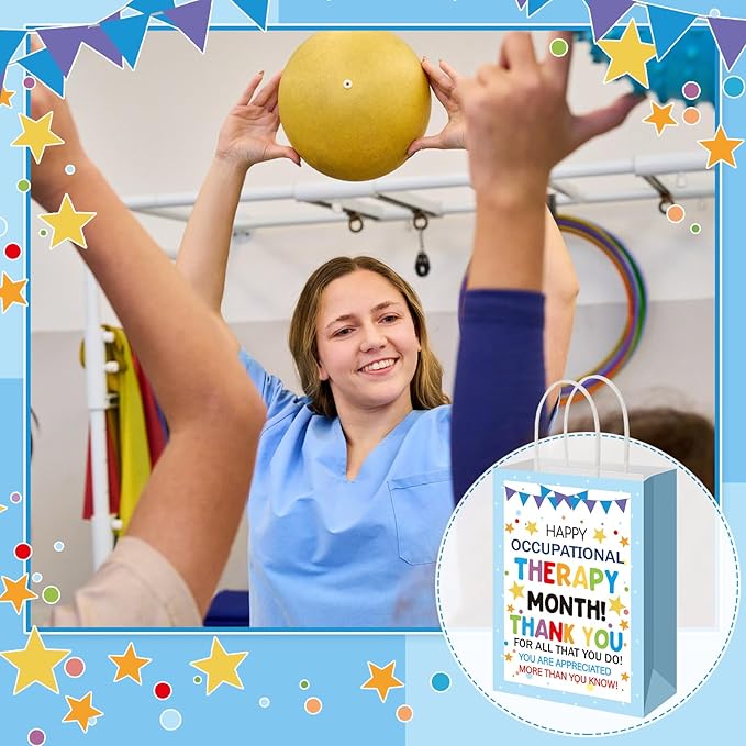 Gilprop 24 Pcs Occupational Therapy Month Gifts Bags OT Thank You