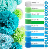 PartyWoo Blue Crepe Paper Streamers 4pcs 328ft Pack of Pearl Blue