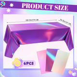 Oudain 6 Pcs Kpop Theme Party Purple & Pink & Silver Iridescent Party